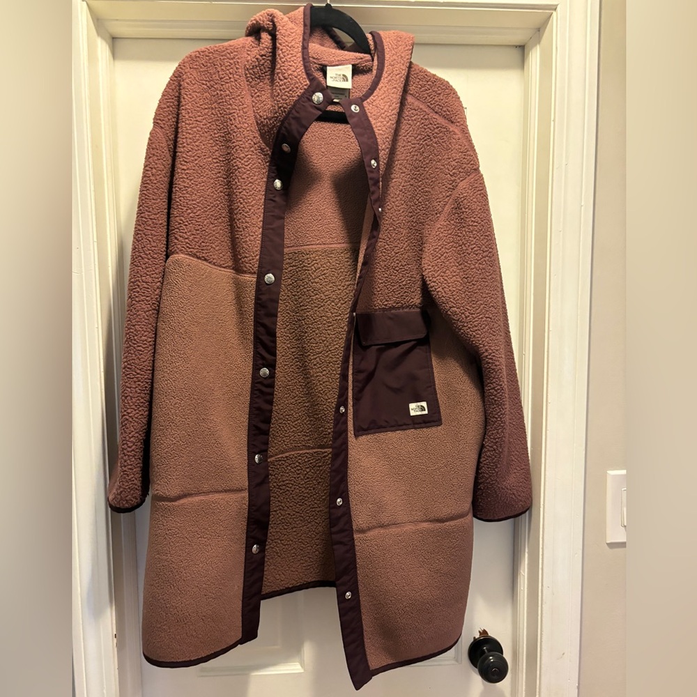 North face pink/purple fleece oversized jacket cragmont size xl